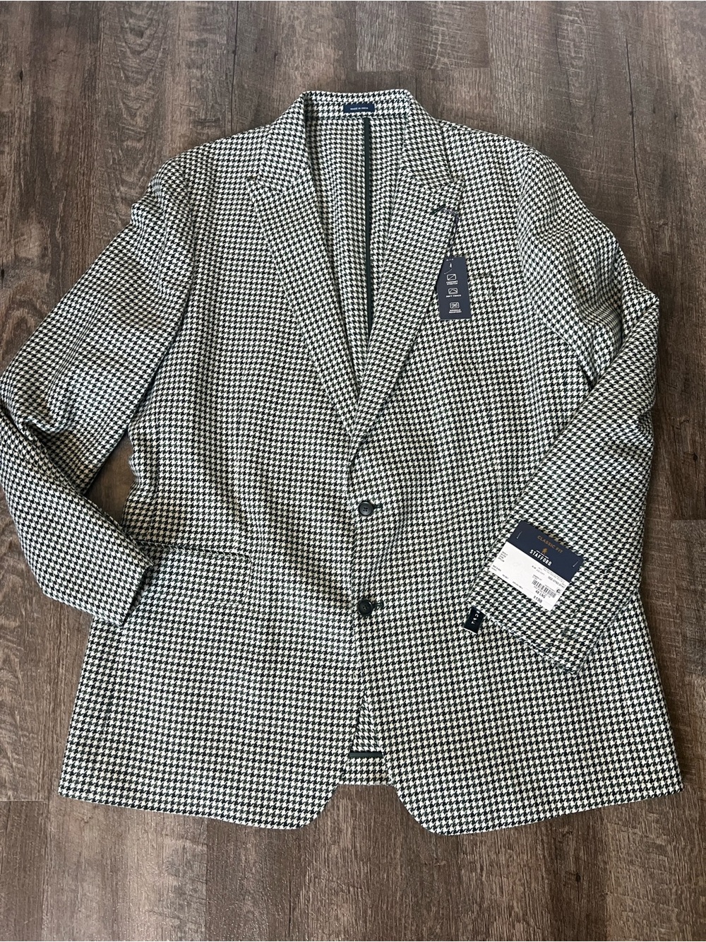 Stafford Classic Green Houndstooth Sport Coat-Size 48L - Picture 1 of 13